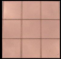 Nine 25x25mm Bronze MF2 Mirror Mosaic Tiles Pictured Reflecting the Sky on an Overcast Day